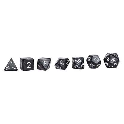 JEU DE DÉS JDR MARBRÉS, NOIR