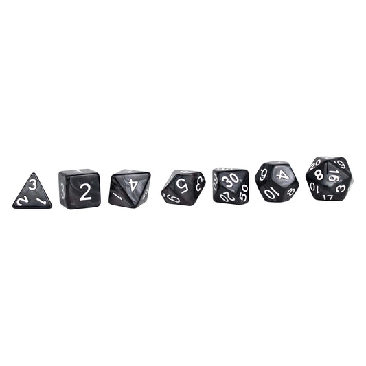 SET DI DADI RPG MARBLE, NERO