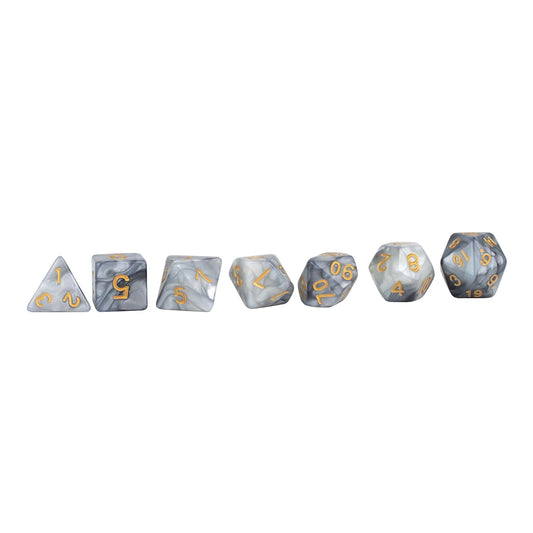 SET DI DADI BICOLORE PER GIOCHI DI RUOLO, NERO/BIANCO