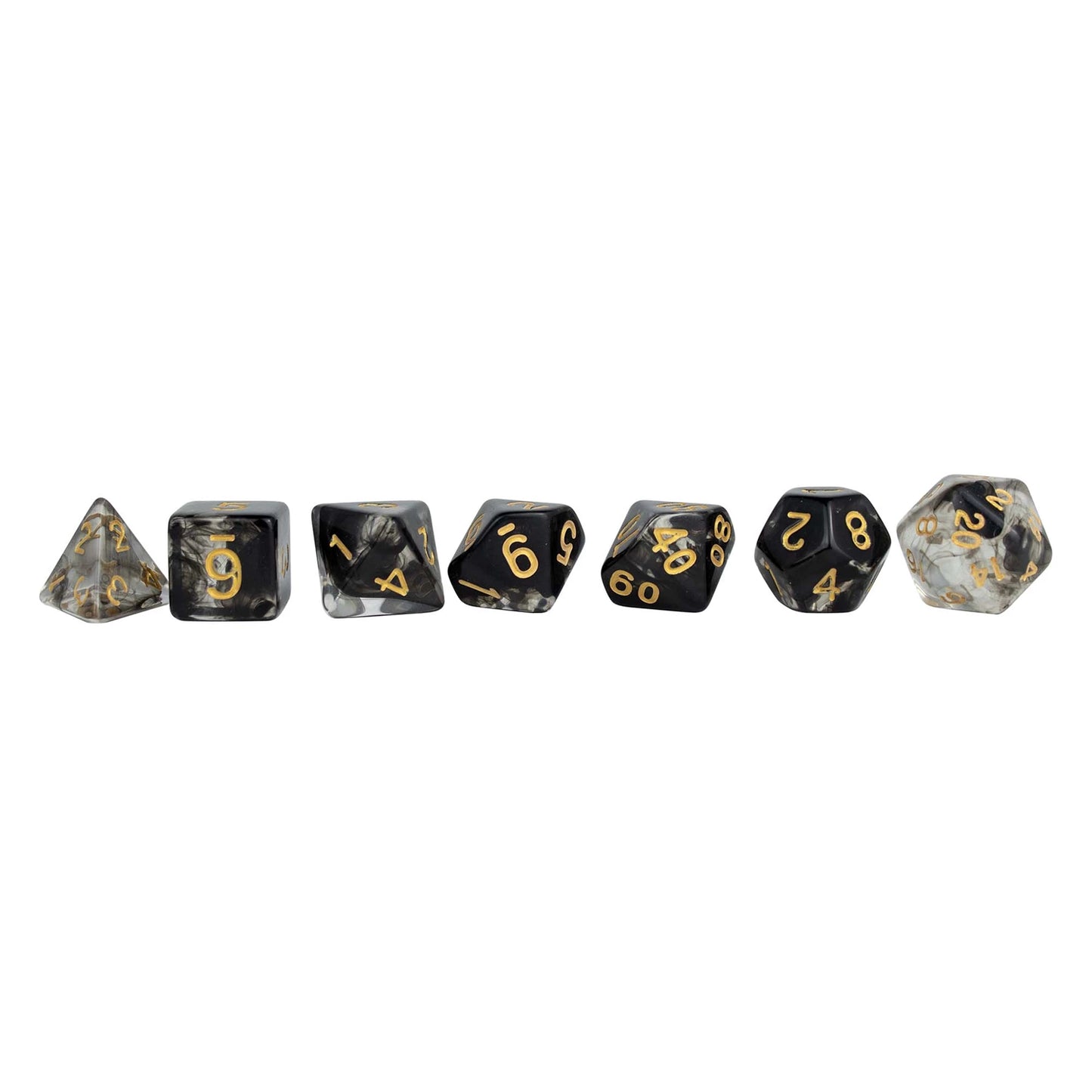 JEU DE DÉS JDR EN CRISTAL, NOIRS