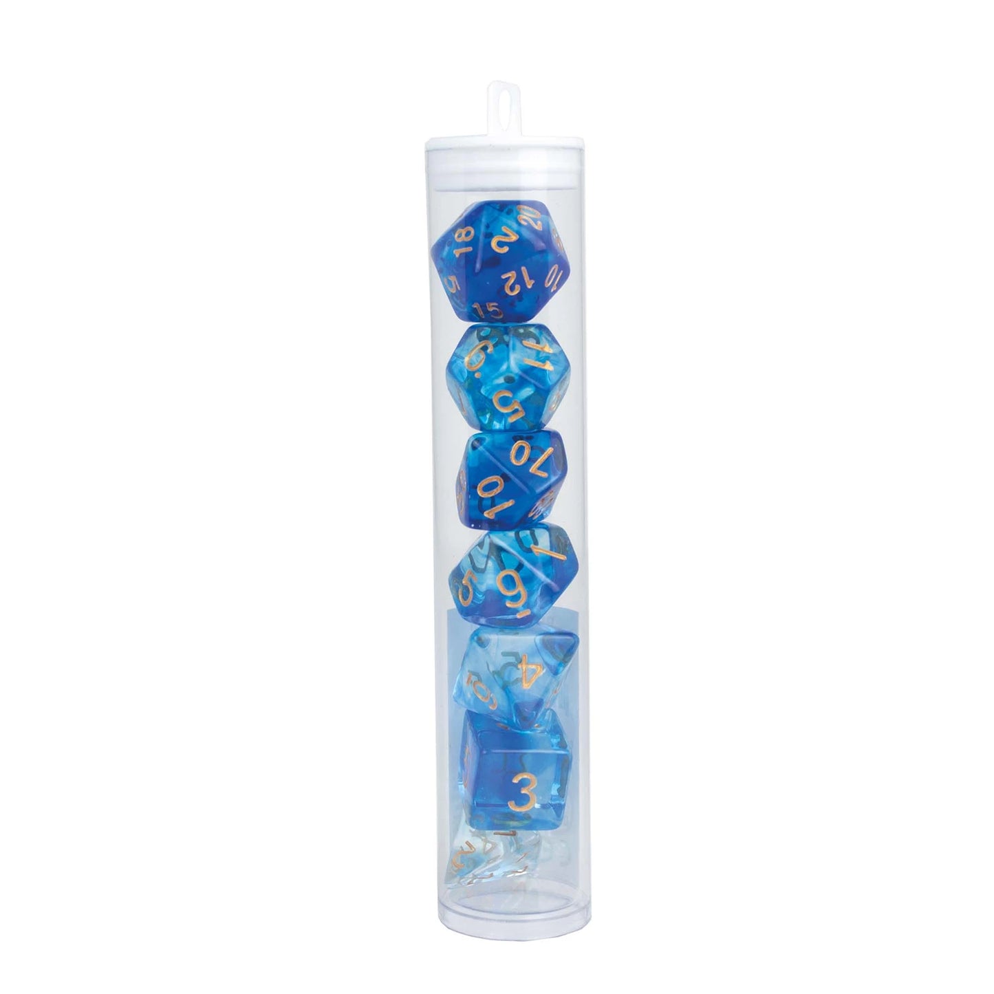SET DE DÉS DE JEU DE RÔLE EN CRISTAL, BLEU