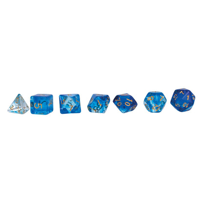 SET DE DÉS DE JEU DE RÔLE EN CRISTAL, BLEU