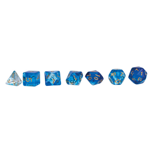 SET DI DADI RPG CRYSTAL, BLU