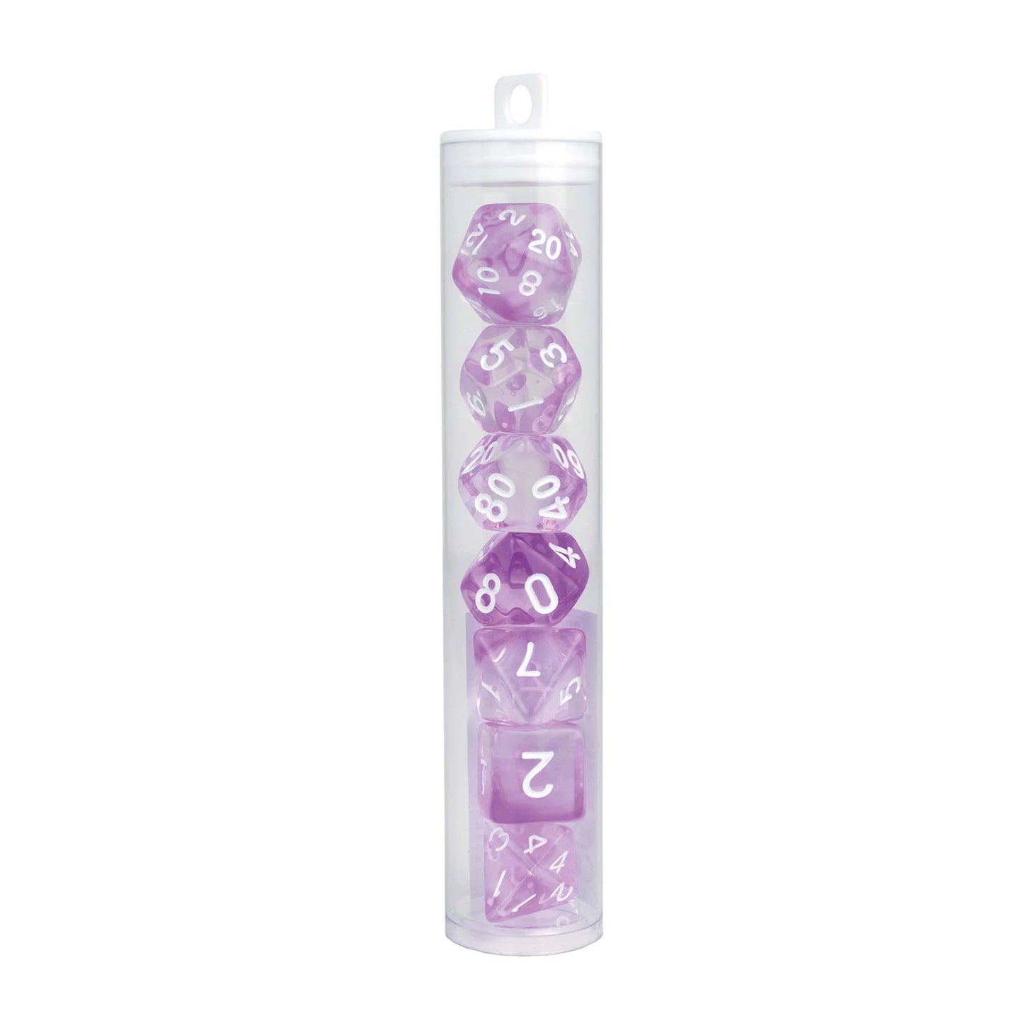 SET DE DÉS DE JEU DE RÔLE CRISTAL, VIOLET