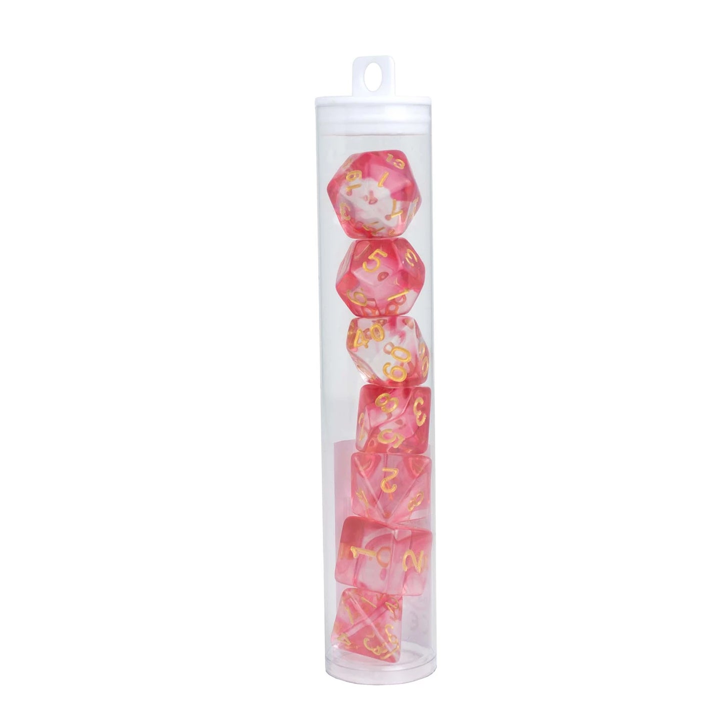 SET DE DÉS RPG CRISTAL, ROUGES
