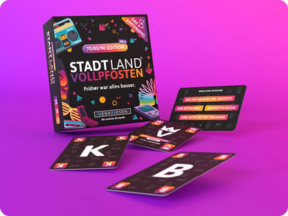 STADT LAND VOLLPFOSTEN - KARTENSPIEL 70er/80er/90er EDITION (D)