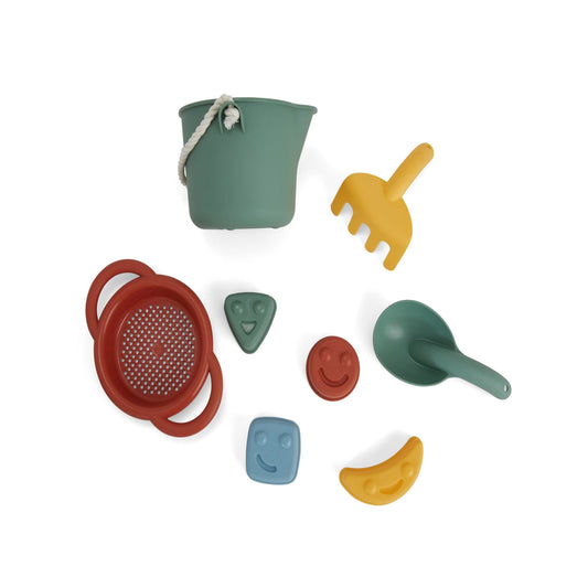 LOT DE 8 JOUETS DE SABLE AVEC SEAU
