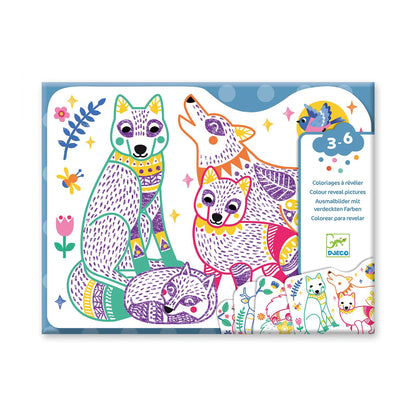 DISEGNI DA COLORARE COLORI NASCOSTI FAMIGLIA FORESTA