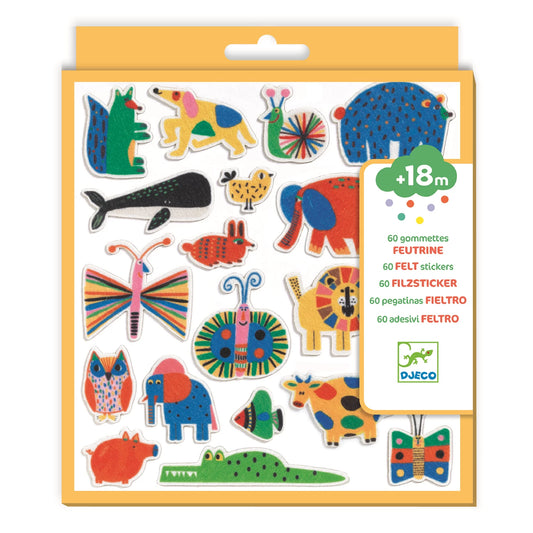 60 Filzaufkleber in Tierform