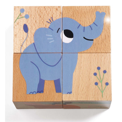 HOLZWÜRFEL-PUZZLE WILD & CO