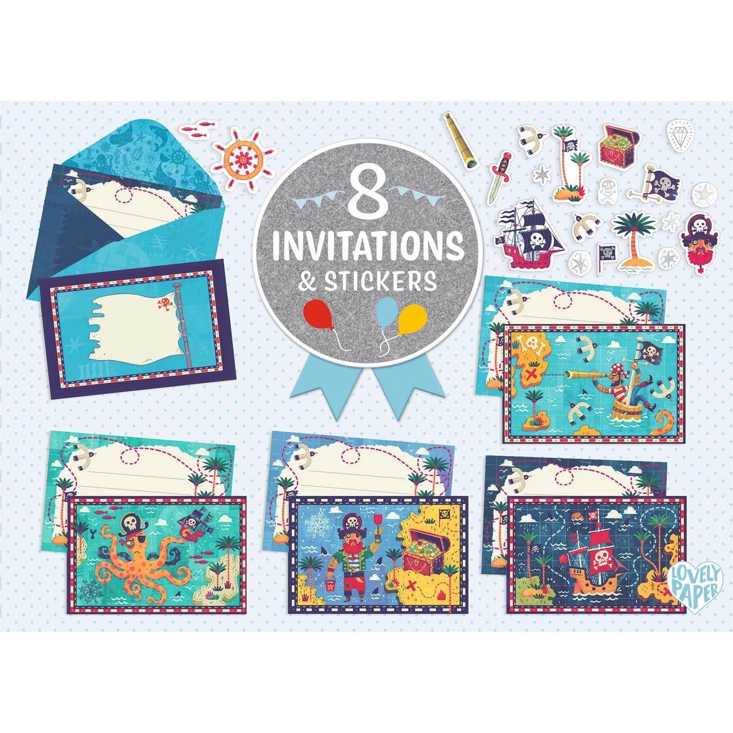 ENSEMBLE DE CARTES D'INVITATION : TOUT LE MONDE À BORD !