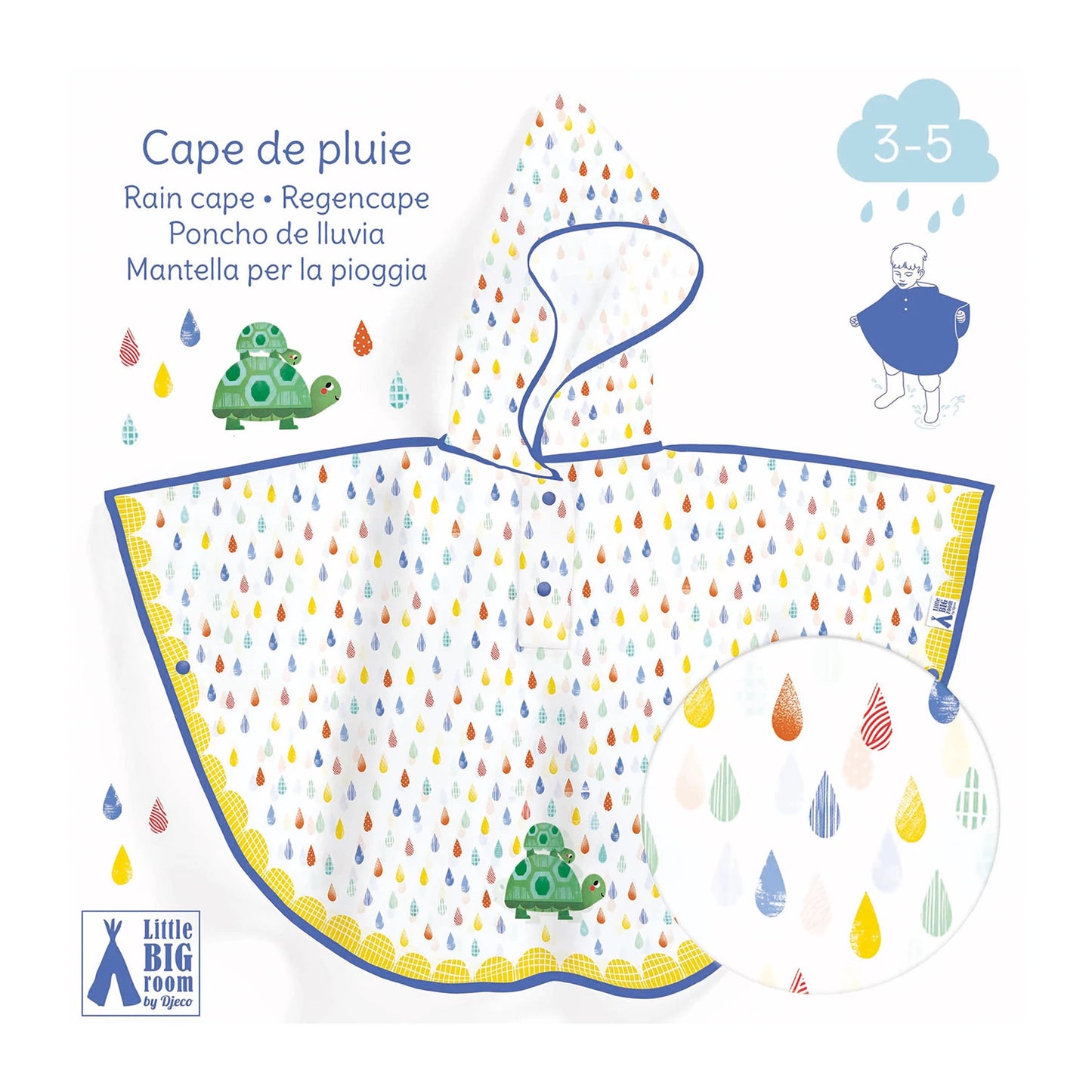 PONCHO IMPERMÉABLE EN FORME DE TORTUE (80X46 CM)