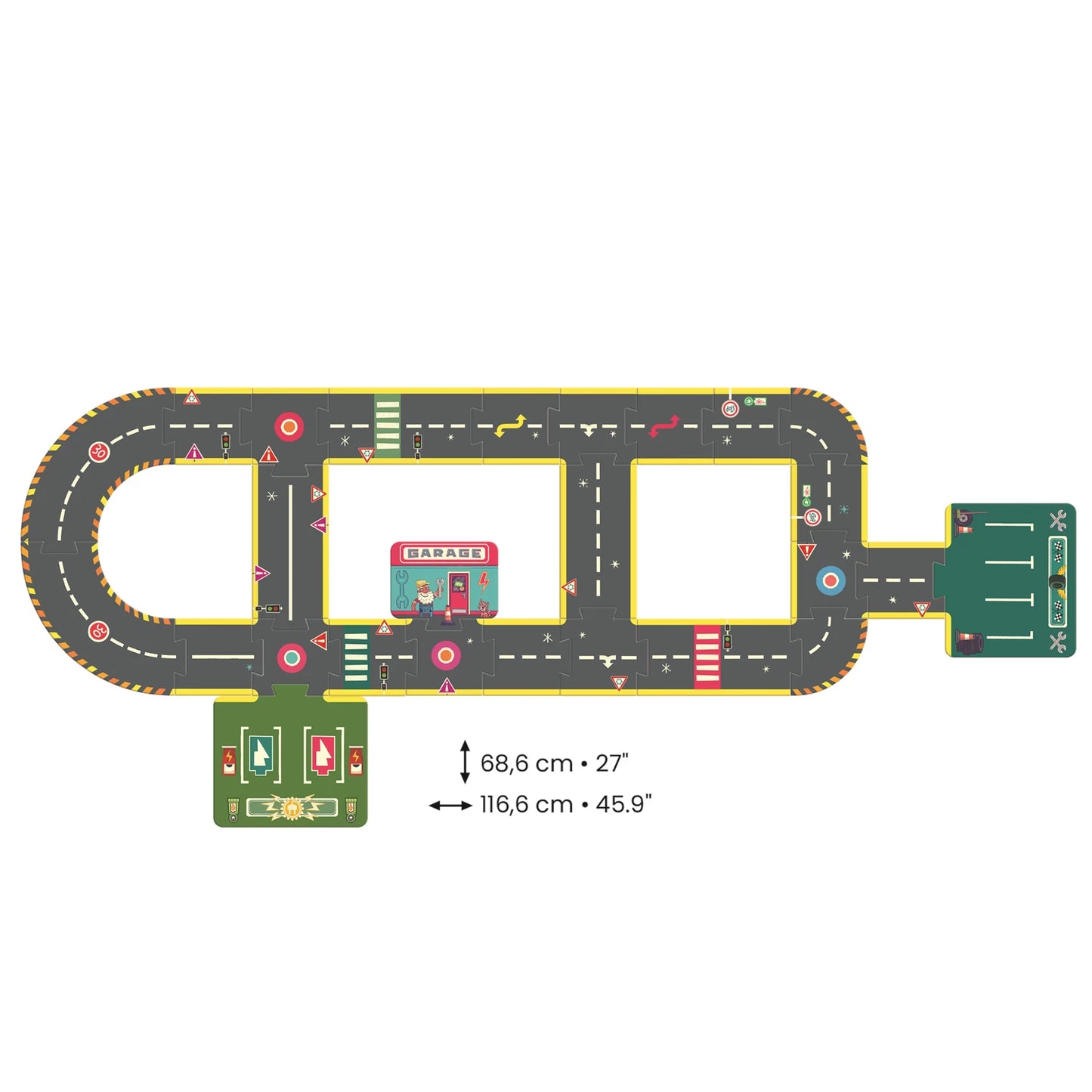 PUZZLE CIRCUIT DE COURSE CRAZY MOTORS, 26 PIÈCES