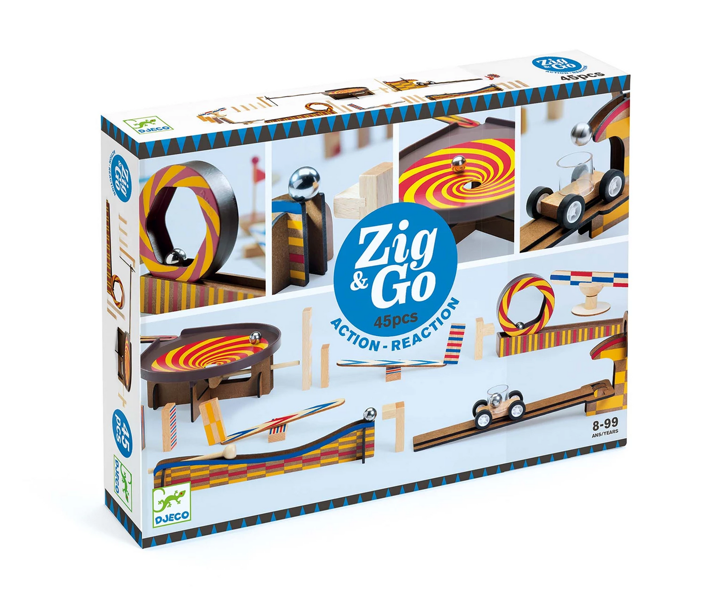 GIOCO DI REAZIONE A CATENA ZIG & GO 45 PEZZI