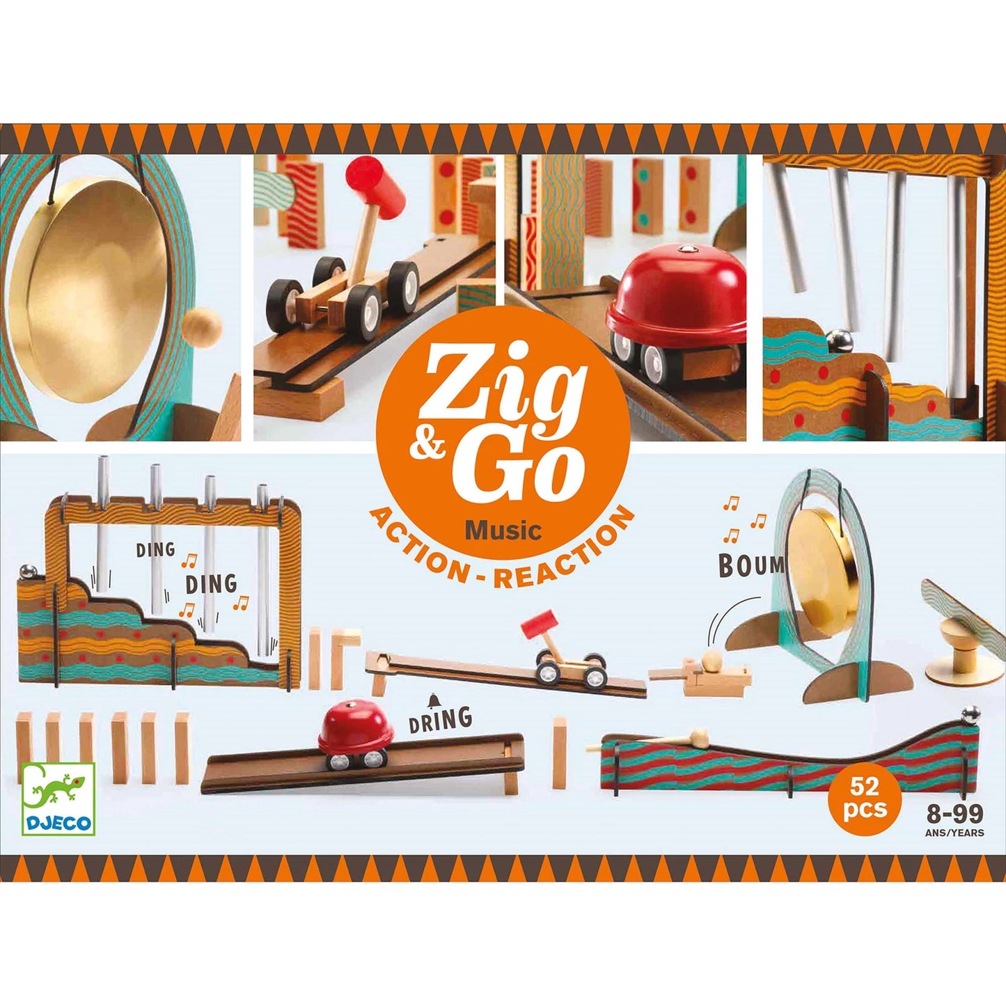 GIOCO DI REAZIONE A CATENA ZIG & GO, 52 PEZZI