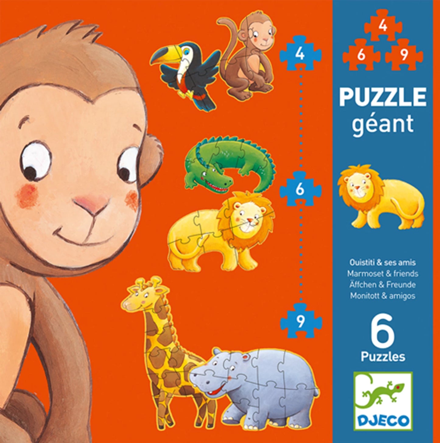 RIESENPUZZLE MURMELTIER UND FREUNDE 4/6/9 TEILE