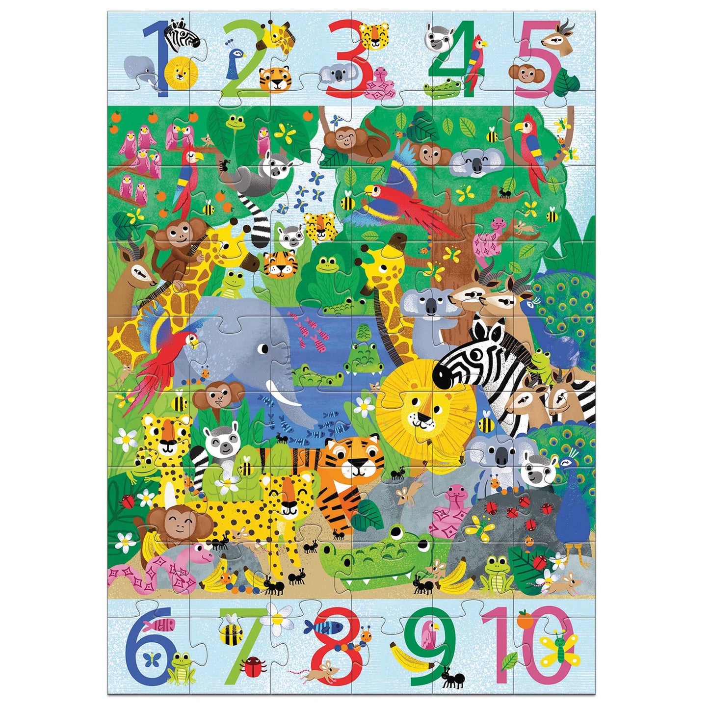 PUZZLE 1 BIS 10 DSCHUNGEL 54 TEILE