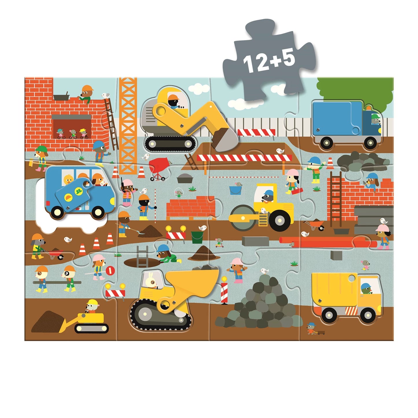RIESENPUZZLE BAUSTELLE 17 TEILE