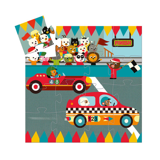 RENNWAGEN PUZZLE 16 TEILE