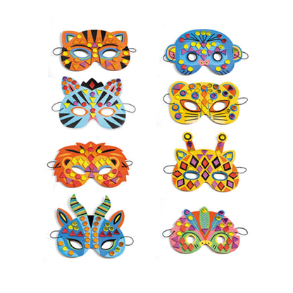 DIY - Dschungeltier-Mosaikmasken