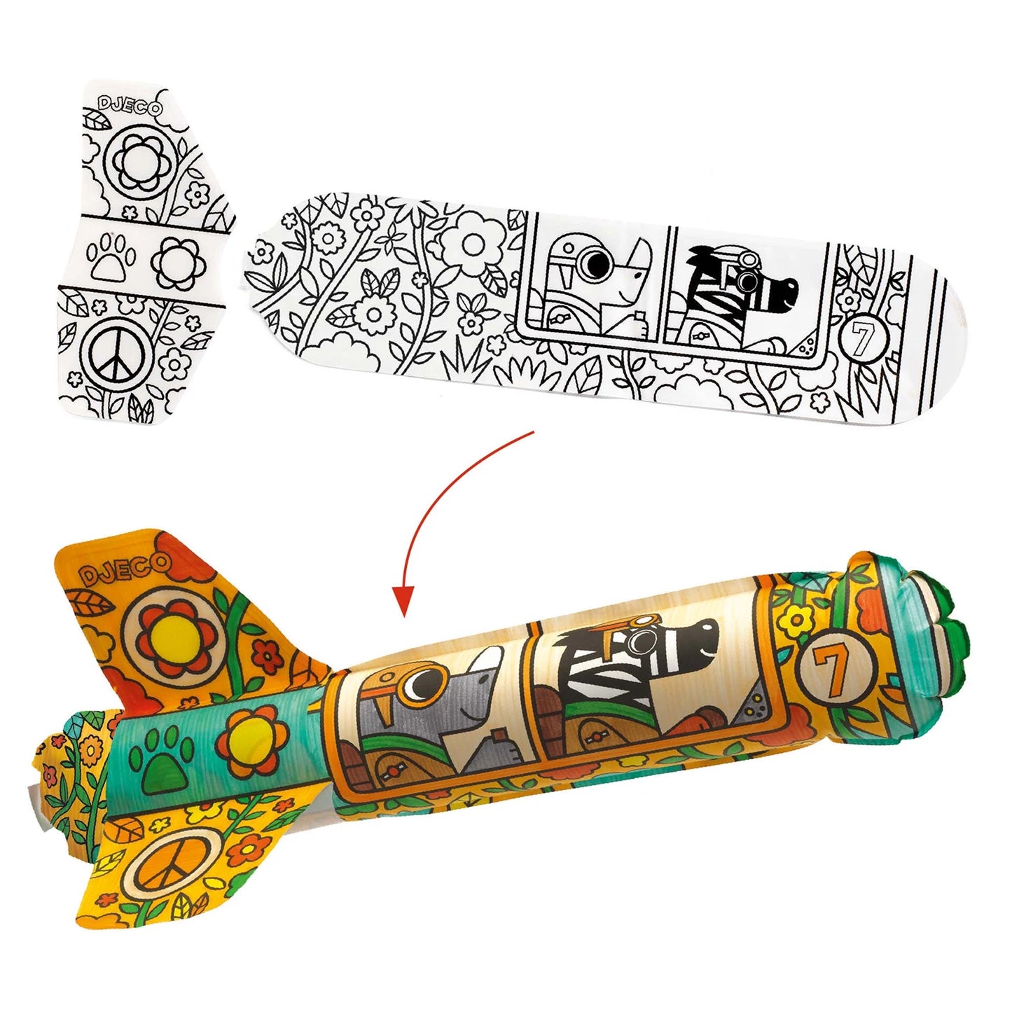 MALVORLAGE EINES DIY-FLUGZEUGS
