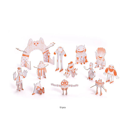 3D MONSTER BAU- UND MALSET (KLEIN)