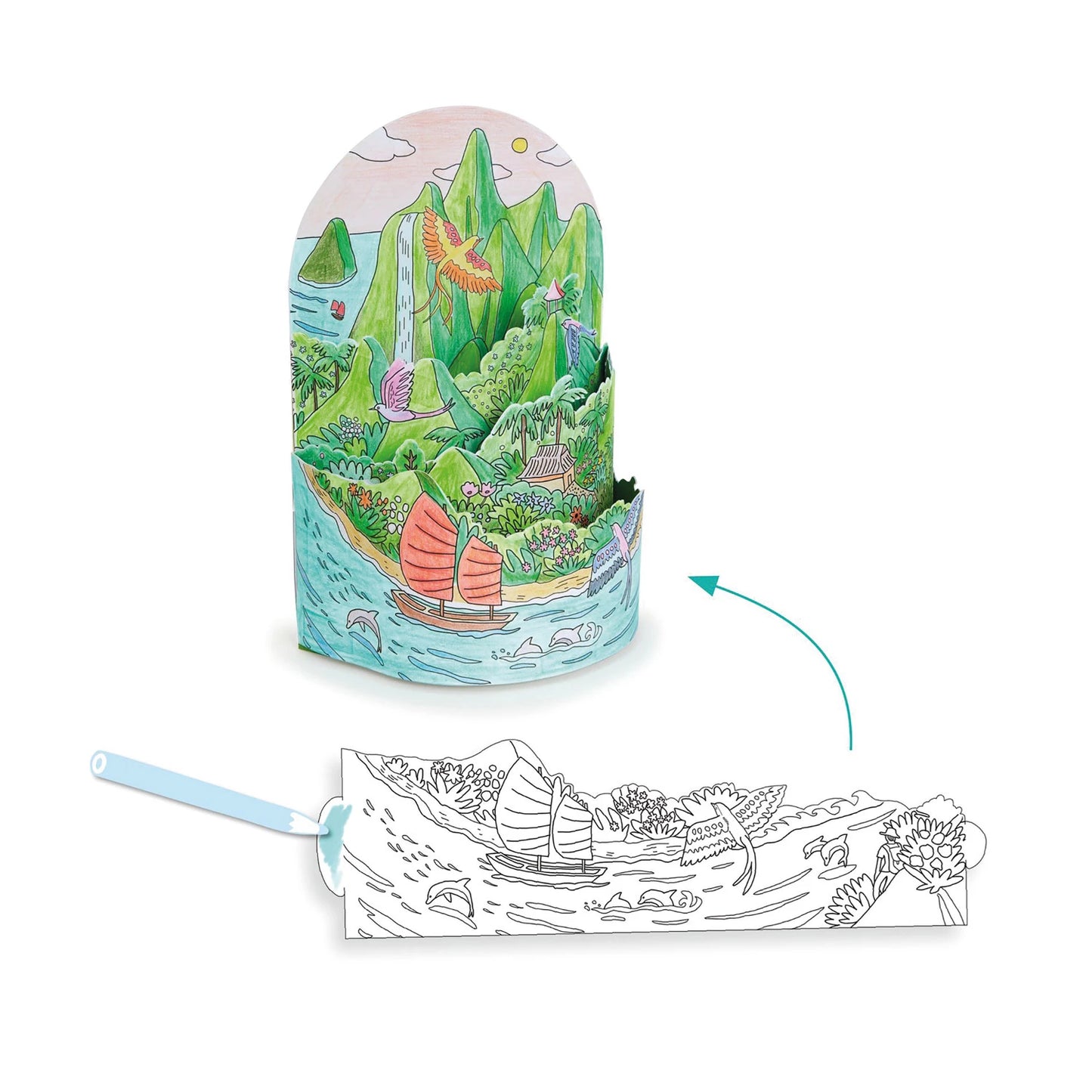 3D-DIORAMA-INSEL-MALVORLAGEN