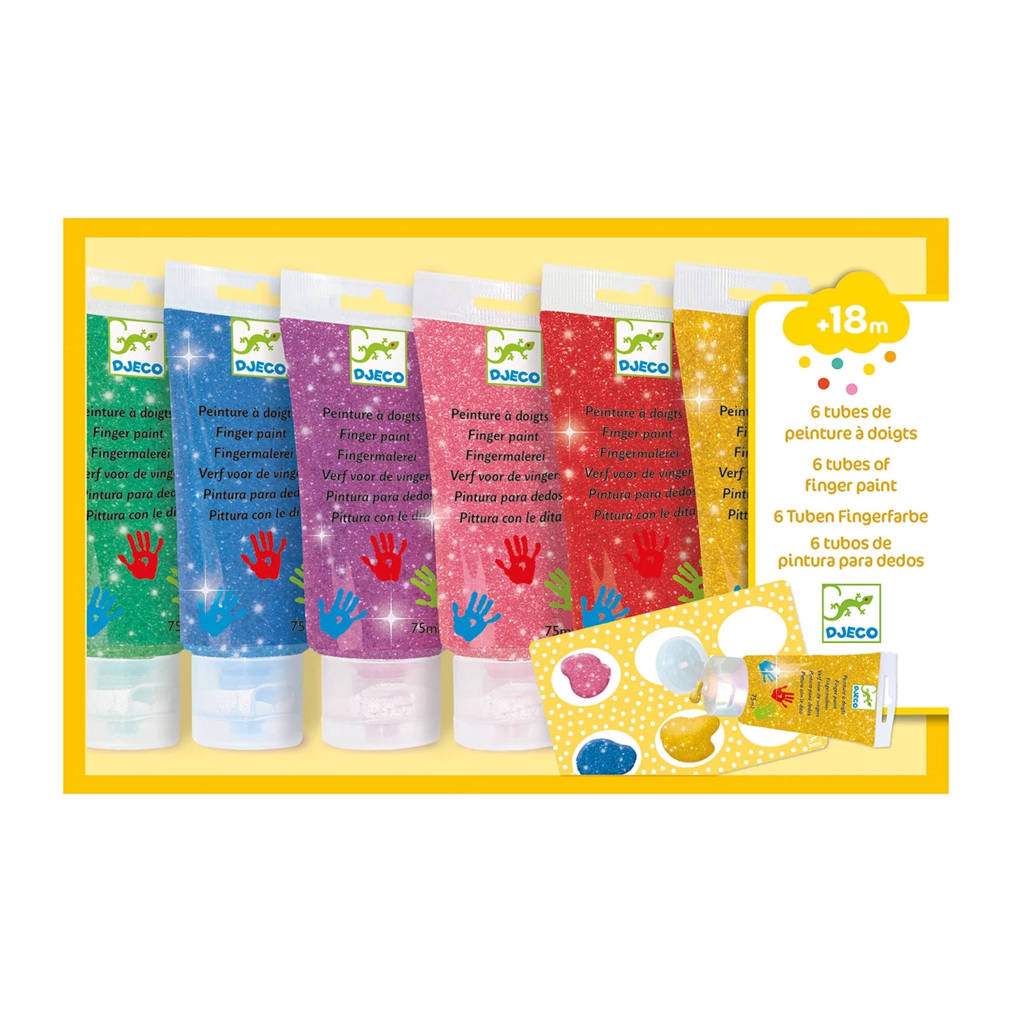 TUBES DE PAILLETTES POUR PEINTURE AU DOIGT 6X1