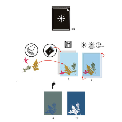 RECHARGE PAPIER D'IMPRESSION BLEU, 12 PIÈCES