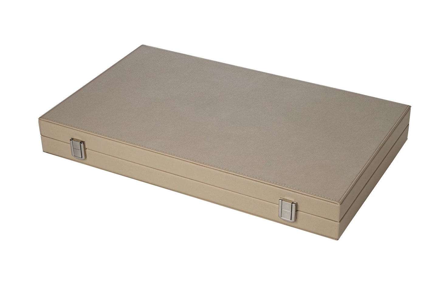 SET DA BACKGAMMON, BEIGE, GRANDE, IN SIMILPELLE