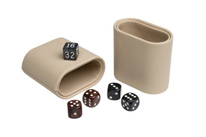 SET DA BACKGAMMON, BEIGE, GRANDE, IN SIMILPELLE