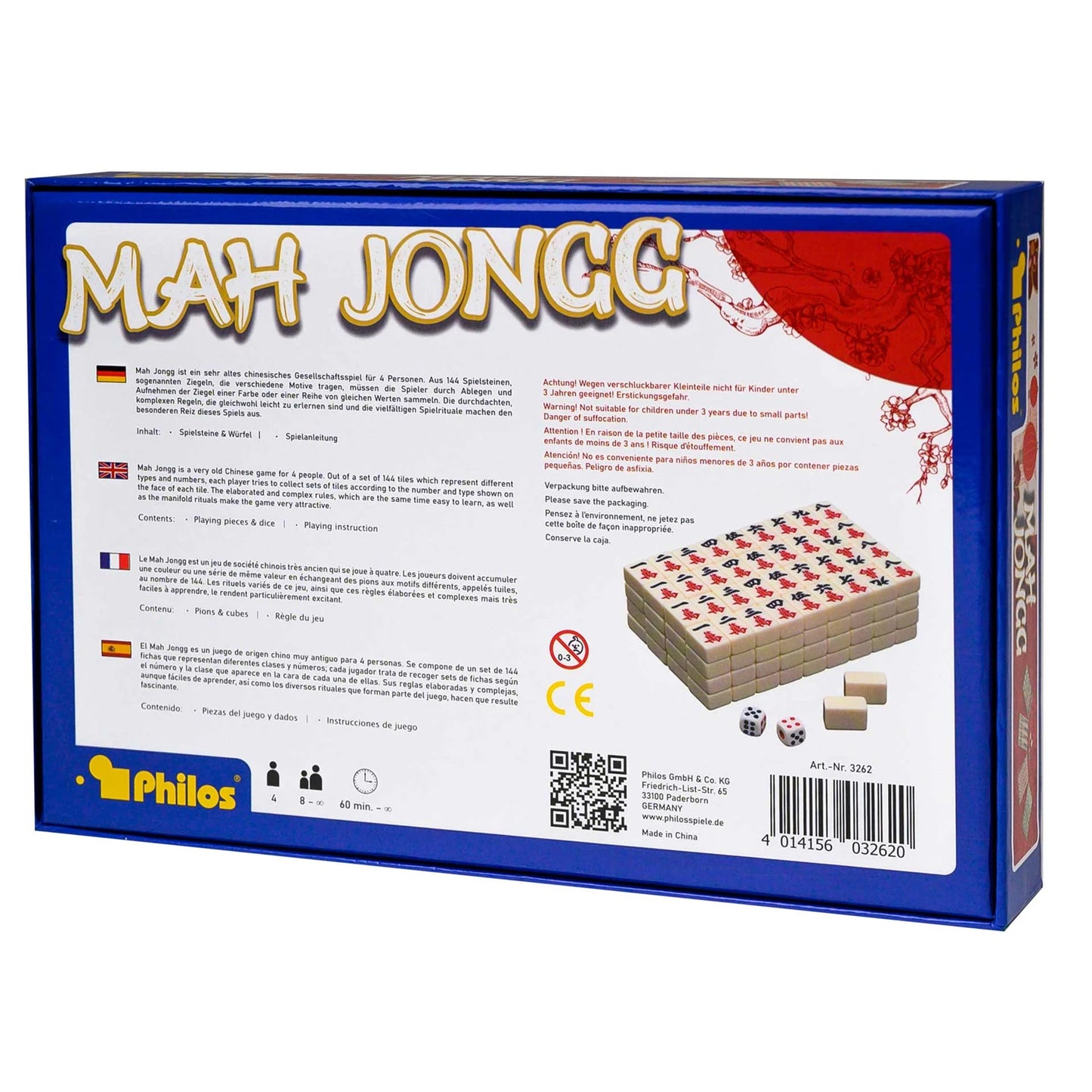 MAHJONG - PETIT - PLASTIQUE - SANS CHIFFRES ARABES