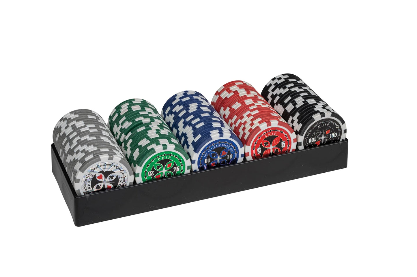 100 JETONS DE POKER AVEC SUPPORT EN PLASTIQUE