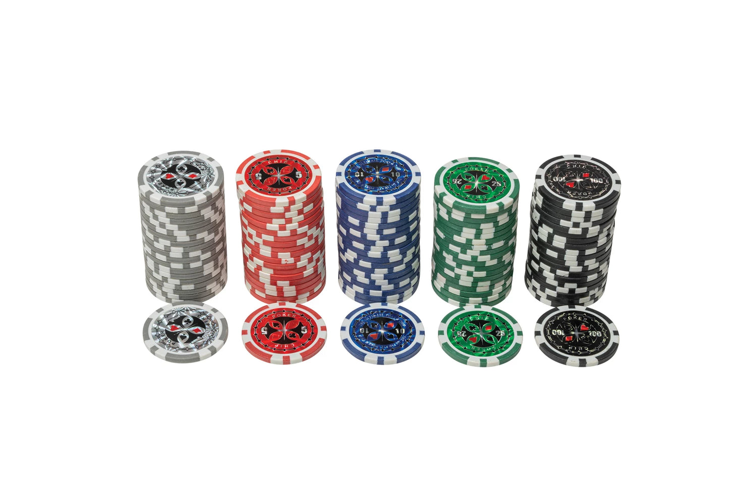 100 JETONS DE POKER AVEC SUPPORT EN PLASTIQUE