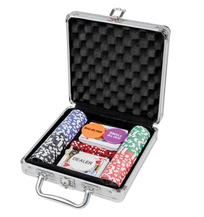 FICHES DA POKER - CUSTODIA IN ALLUMINIO, 100 FICHES