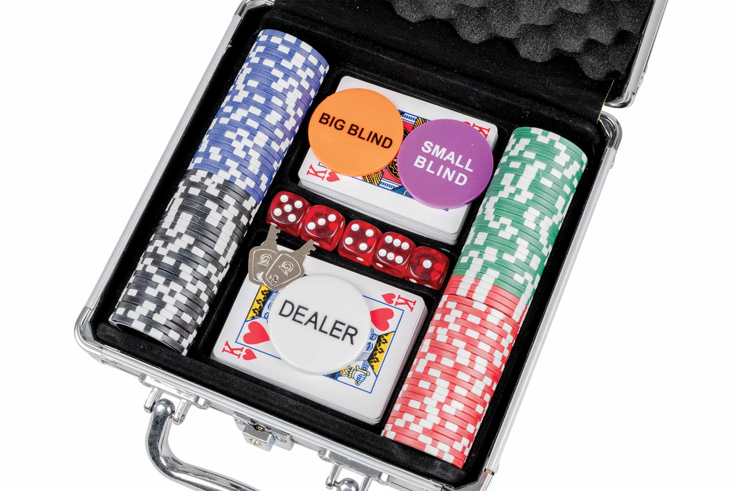 FICHES DA POKER - CUSTODIA IN ALLUMINIO, 100 FICHES