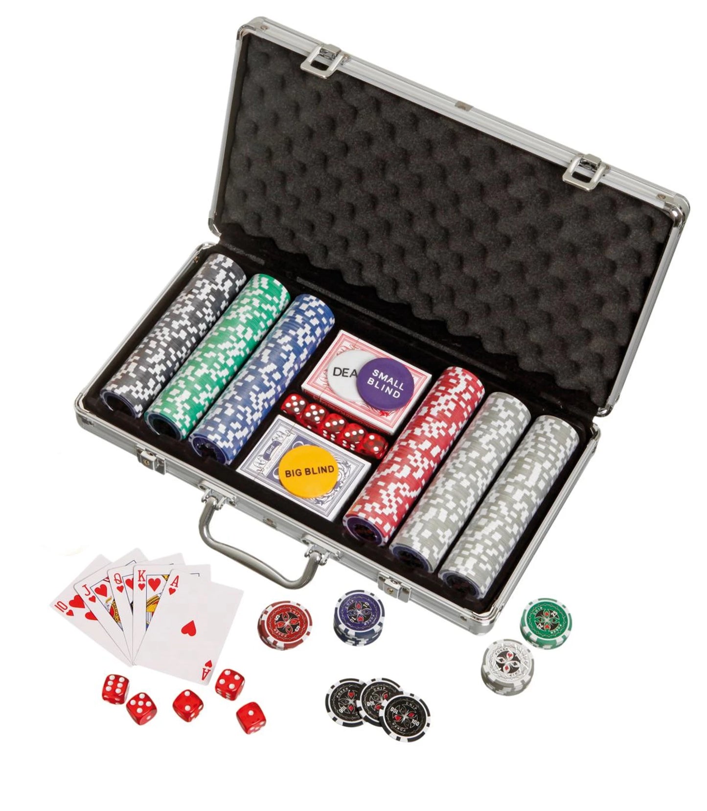 FICHES DA POKER - CUSTODIA IN ALLUMINIO, 300 FICHES