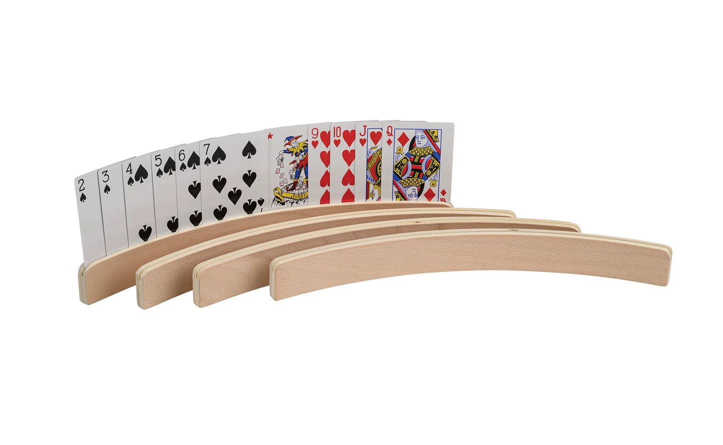 SPIELKARTENHALTER AUS HOLZ - 4ER SET - 35 CM