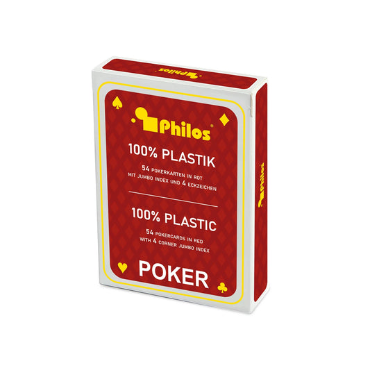 POKERKARTEN - ROT - PLASTIK