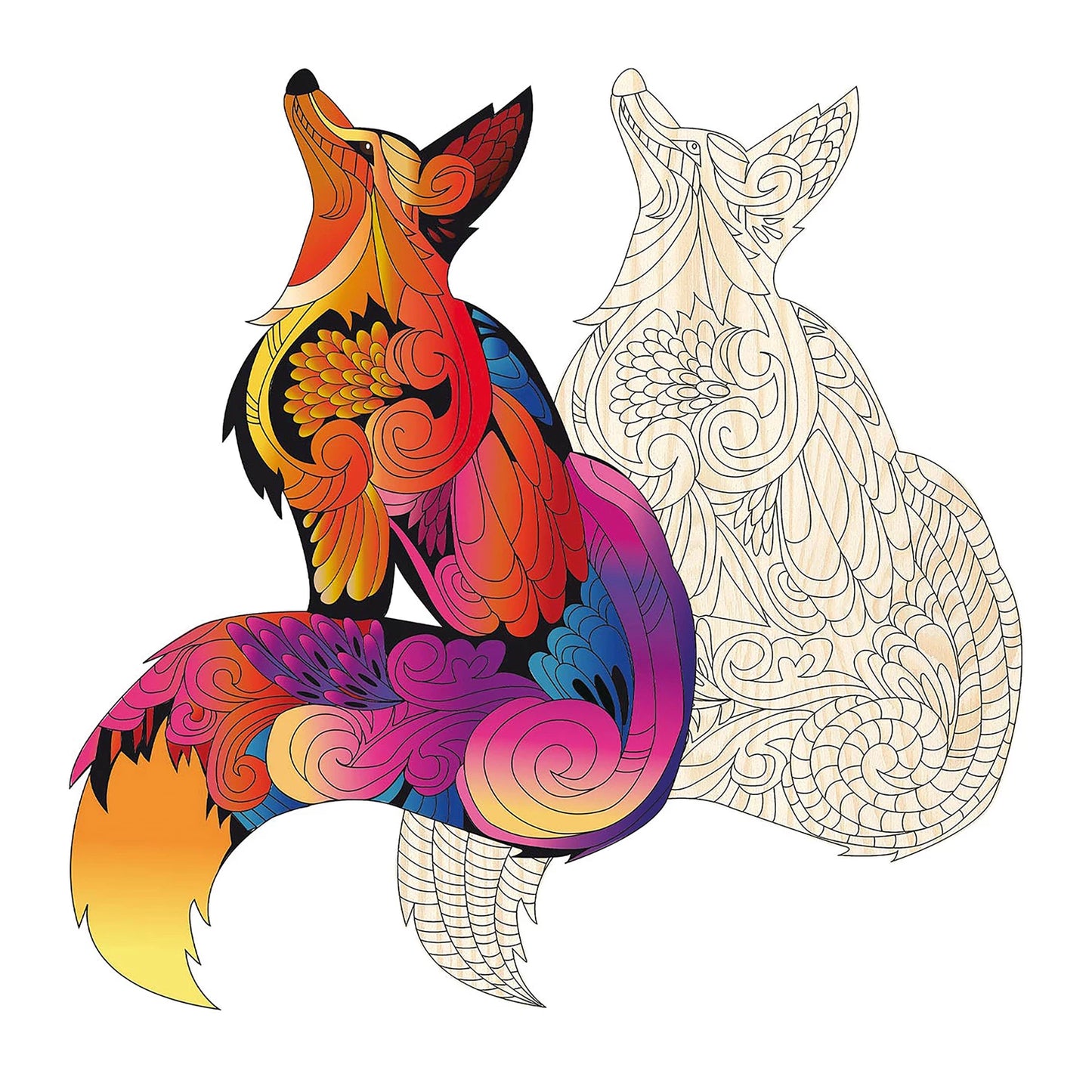 PUZZLE EN BOIS ARTIFACT 2 EN 1 RENARD 143 PIÈCES