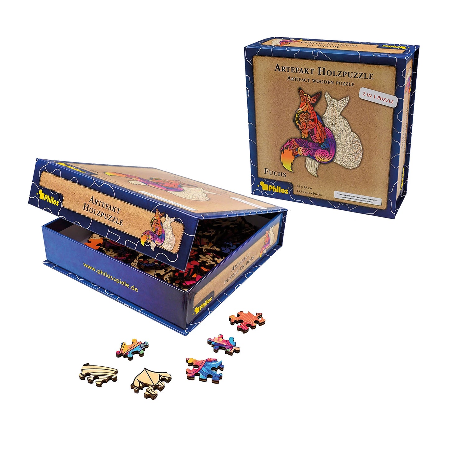 PUZZLE EN BOIS ARTIFACT 2 EN 1 RENARD 143 PIÈCES