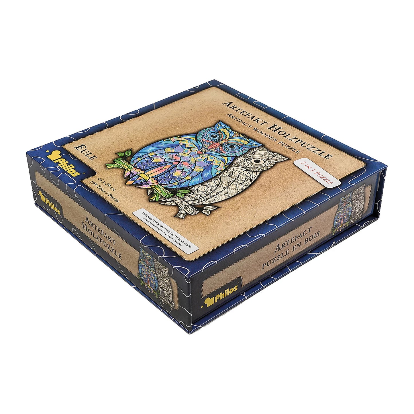 PUZZLE EN BOIS 2 EN 1 HIBOU, 199 PIÈCES
