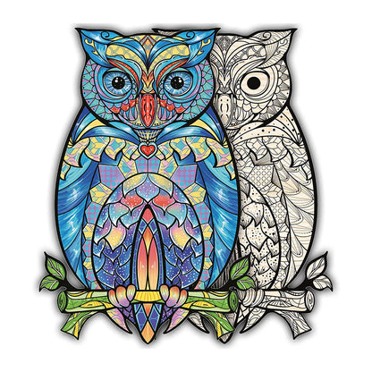 PUZZLE EN BOIS 2 EN 1 HIBOU, 199 PIÈCES
