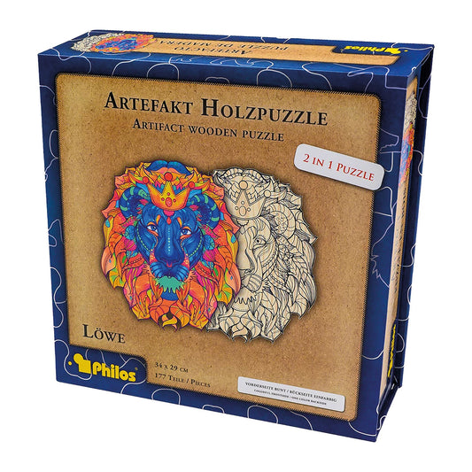 PUZZLE EN BOIS 2 EN 1 LION 177 PIÈCES