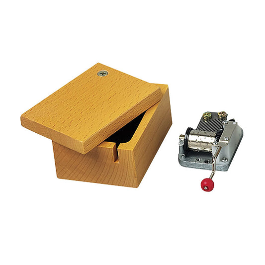 HOLZKASTEN FÜR MUSIKWERK MIT KURBEL