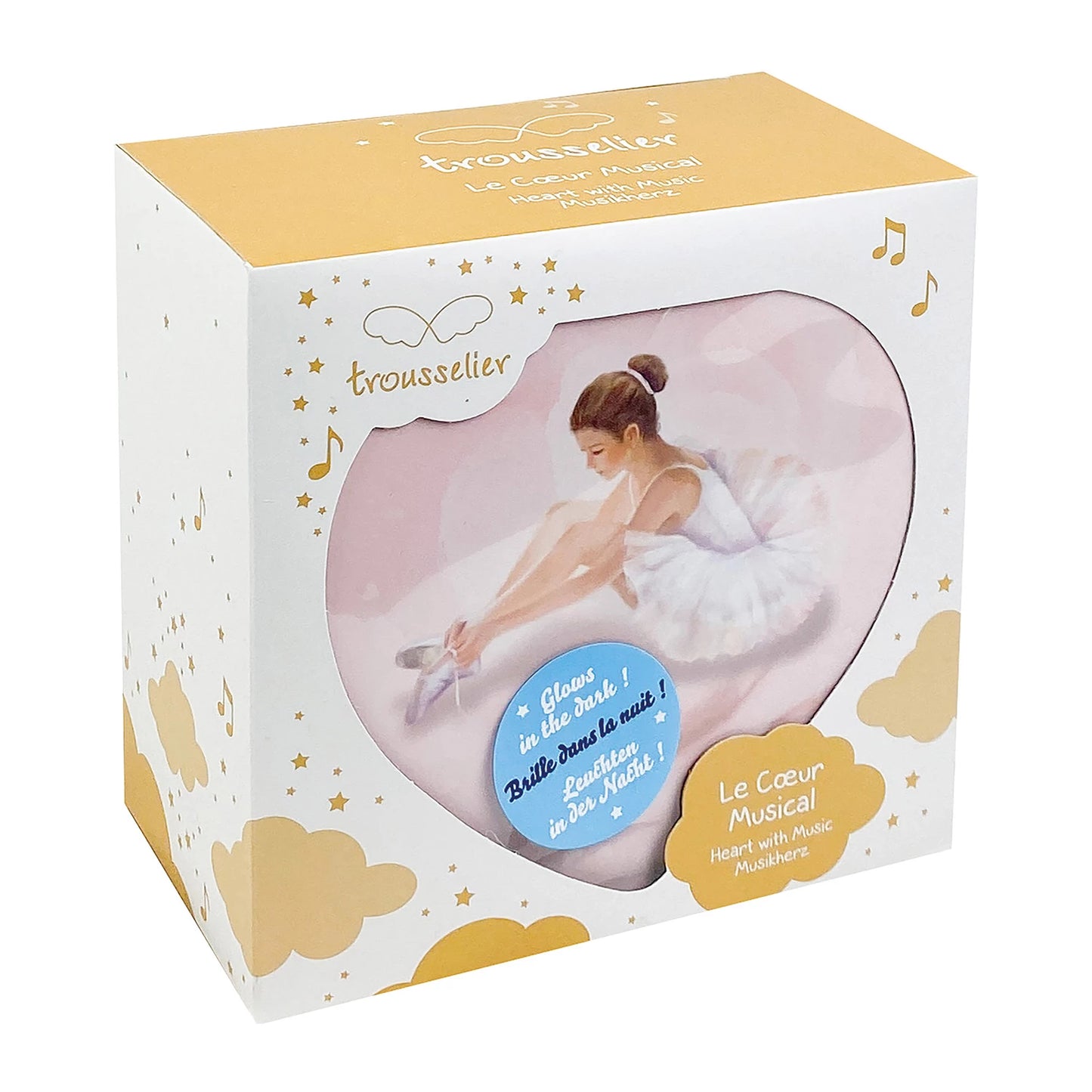 SPARDOSE HERZFORM, BALLERINA, NACHTLEUCHTEND
