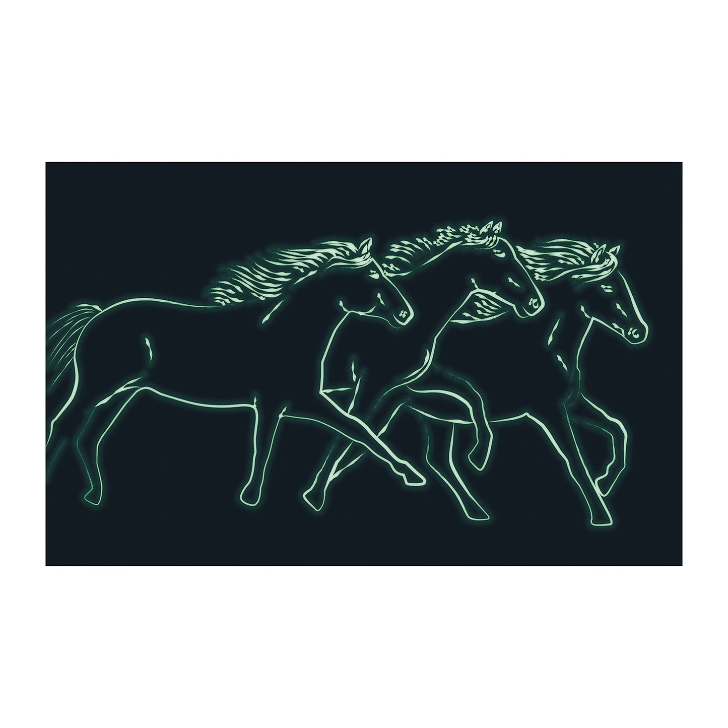 PORTAGIOIE CON MUSICA, CAVALLO CAMARGUE, FOSFORESCENTE