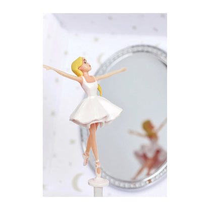 SPIELUHR MIT SCHUBLADE, BALLERINA-DESIGN, NACHTLEUCHTEND
