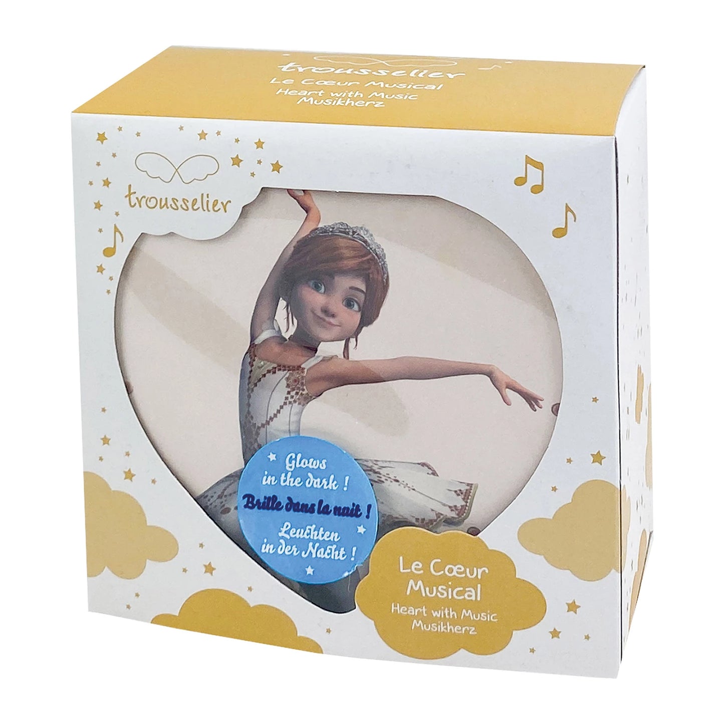 SPARDOSE HERZFORM, BALLERINA, NACHTLEUCHTEND