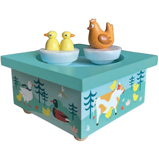 SPIELUHR MIT TANZENDEM HUHN/KÜKEN, MAGNETISCH